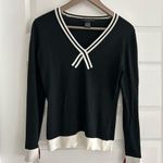 The Limited  Colorblock Knit Top Black Cream Size M Photo 0