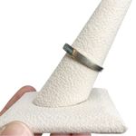 Turquoise Inlay Sterling Silver Thin Stacking Band Ring Photo 3