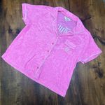 Juicy Couture Vintage Sleepwear Terrycloth Pink Button Down Womens XL Top Photo 0