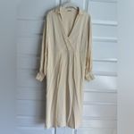 Alexis  Ivory Shey Satin‎ Side Slits Crepe Style V-Neckline Dress size S Photo 5