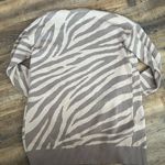 Cupcakes & Cashmere Cream and Brown Zebra Cardigan Size L Photo 1