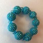 Blue Beaded Stretch Bracelet Retro Disco Trendy Photo 2