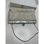Handmade Vintage Ivory white All Beaded Top Handle Bag With Mother Of Pearl Detailing Photo 8