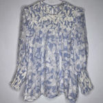 Joie  Small‎ Jamila Blouse In Eventide Blue White Floral Silk Blend Blouse CP Photo 0