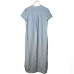 PURE NAVY Pocket Detail 100% Linen Chambray Button Front Shirt Midi Dress Photo 2