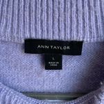 Ann Taylor  Striped Mockneck Pullover Sweater (Sz L) Lavender & Chocolate Stripes Photo 8