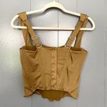 Free People NEW HAH Shroom Tan Knock Out Cropped Fitted Boudoir Corset Top L Photo 5