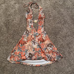 SheIn Orange Pattern Cut Out Dress Photo 0