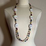 Vintage Mardi Gras Mask Beaded Necklace Gold Photo 0