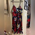 All About Love Royal Blue Floral Print Midi Dress Red Size XL Photo 2