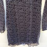 Princess Polly Womens 8 black Text me long sleeve mini dress-TIE NOT INCLUDED Photo 5