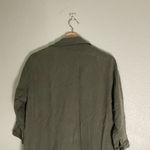 ZARA  Trafaluc TRF‎ Olive Oversized Shirt Dress w/ Frill Ruffle Small Lagenlook Photo 9