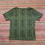 August Silk  KNIT SNAKE PRINT BLOUSE Photo 3