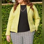 Cropped Yellow Blazer with Structured Silhouette Size 3X Photo 0