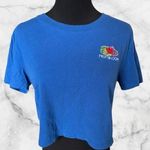 Fruit of the Loom Embroidery Blue crop top size small Photo 0