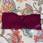 Aeropostale live love dream large maroon magenta purple strapless padded lace bralette Photo 1