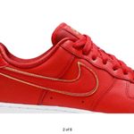 Nike - Women’s Air Force 1 Low Red Gold Swoosh Sneaker, Size 8 Photo 11