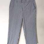 CHAPS Navy Blue Check Capri Crop Pants Photo 1