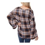 Jessica Simpson  Jenna Womens Boho Hi-Lo Plaid Notch-Neck Pullover Top Small Photo 11