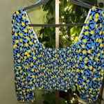 Diane Von Furstenberg  NWT Dover Top Nectarine Medium Sky Blue Top Size 14 Photo 7