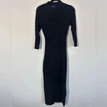 Rachel Roy open back midi knit ribbed long sleeve dress black size small NWOT Photo 4