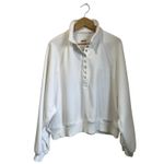 Aerie  White Button Neck Pullover Sweatshirt Casual Lounge Cozy Top Sz XL Photo 1