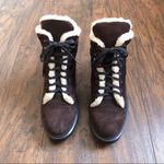 Aquatalia • Lynne waterproof suede bootie faux fur trim ankle boot lace up Photo 4