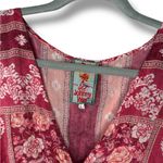 Johnny Was  Cardinal Printed Scallop Hem‎ Floral Print Midi Dress in Pink Size L Photo 8