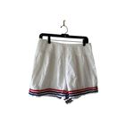 Lovers + Friends White Shorts Red & Blue Stripes Trim Smocked Waist Casual Sz L Photo 6