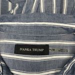 Ivanka Trump Blue Chambray Striped Button Down Tie Front Shirt Long Sleeve Photo 7