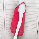 Loft  Crochet Lace Trim Tank Top Shirt Coral Red XS Photo 1