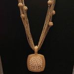 Beautiful Elegant gold plated Necklace Rope Strands gold studded cluster stones Photo 3