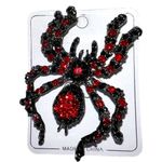 Beautiful crimson ted and black sparkling stones on antique silver pin! New Red Photo 2