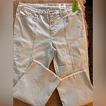 Style & Co Light Blue NWT Frayed Hem Jeans Highrise kick crop sz 18 light wash button front Photo 0