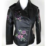 BB Dakota NWT  Embroidered Faux Leather Jacket Photo 2