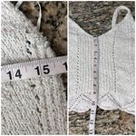 Anthropologie  XS Ivory Pointelle Sweater Tank | V-Neck Boho Cottagecore Knit Photo 5