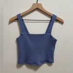 American Eagle Summer  purple ribbed squareneck cropped tank top crop top small Photo 0