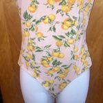Monki Citrus Oranges & Floral Pink, Orange, Green & White Bodysuit - Size M Photo 2