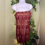 LULU’S Adara Burgundy Crochet Lace Mini Dress NWT Size Medium Red Photo 3