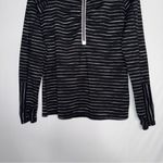 Athleta Athletic Pullover Black and White Striped Photo 3