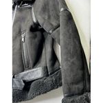 ZARA Women's Black Faux Suede/ Shearling-Lined Zippered Moto Jacket XXL 2XL Photo 11