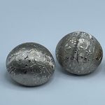 Vintage MCM two pair half dome clip earrings silver & gold tone. Photo 2