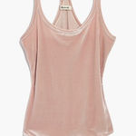 Madewell  Tan Velvet Racerback Bodysuit Size‎ M Photo 0