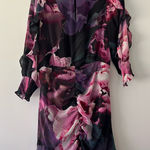 EXPRESS | Floral Long Sleeve Dress - Purple and Pink Photo 0