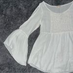 Peach Royal  White Lace Detail Top Photo 2
