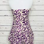Moda VINTAGE International Purple Tie Dye Strapless Mini Party Dress Size XS Photo 4