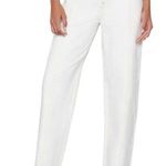 Frame  High Waisted Relaxed 100% Cotton Straight Ankle Pants Ecru Women's Size 24 Photo 0