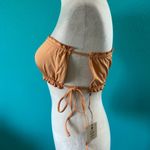 Free People NWT Toast Swim Ruffle Bikini Top in Sandstone Bandeau Swimsuit Beach Swim Size L Photo 2