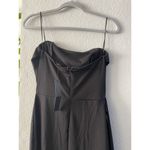 Symphony  Women's Strapless Formal Dress Long Size Small Solid Black High Slit Photo 11