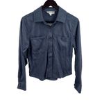 Hippie Rose  Slate Grey Sueded Button Front Shirt Small New Photo 1